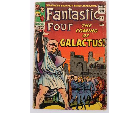 Rare Fantastic Four, No 48 The Coming of Galactus Marvel Silver Age Comic, 48 March 1966, 1st appearances of Galactus and Sil