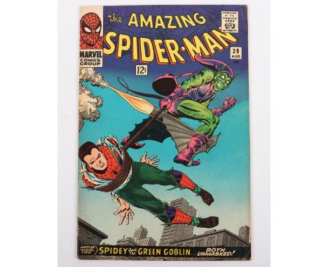 The Amazing Spider-man&nbsp; No.39&nbsp; Marvel Silver Age Comic 39 August 1966, cover price 12c, writer Stan Lee cover art&n