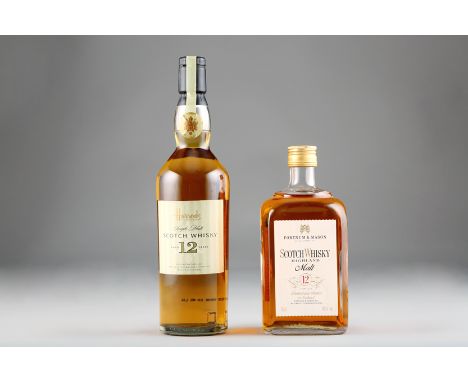 Harrods 12 year old Single Malt Whisky 70cl, Fortnum & Mason 12 year old Highland Malt Scotch Whisky 70cl (2 bottles) 