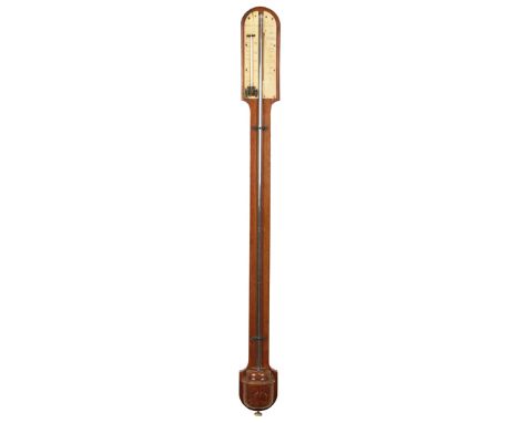 19th Century mahogany stick barometer by Hetherington Alton. 90cm high 