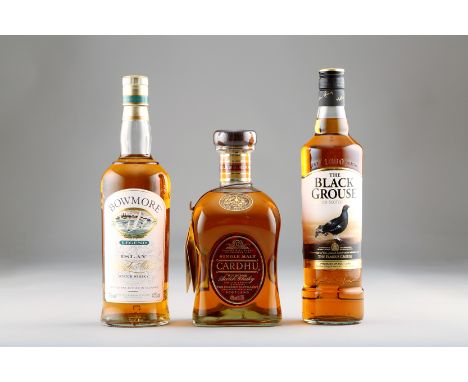 12 year old Cardhu Highland Scotch Whisky 1 litre in presentation box, Bowmore Legend Islay Single Malt Scotch Whisky 70cl in