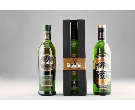 Glenfiddich 12 year old Our Signature Malt, Single Malt Scotch Whisky, 70cl in tube, Glenfiddich 12 year old Special Reserve 