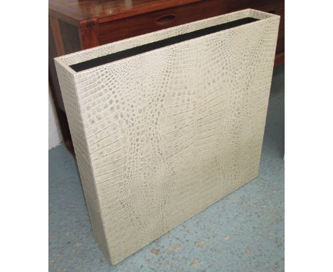 FENDI PLANTER, in faux crocodile skin patterned leather, label to bottom, 75cm x 15cm x 74cm H.