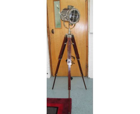 FLOOR STANDING LAMP, Nautical style, on a tripod stand, 149cm H. 
