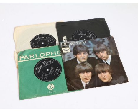 The Beatles - Beatles For Sale (No. 2) ( GEP 8938 , UK first pressing, VG+), together with 3x The Beatles 7" singles (R 5389 