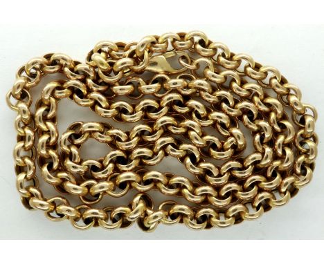 9ct gold belcher link neck chain, L: 60 cm, 20.1g. P&amp;P Group 1 (£14+VAT for the first lot and £1+VAT for subsequent lots)
