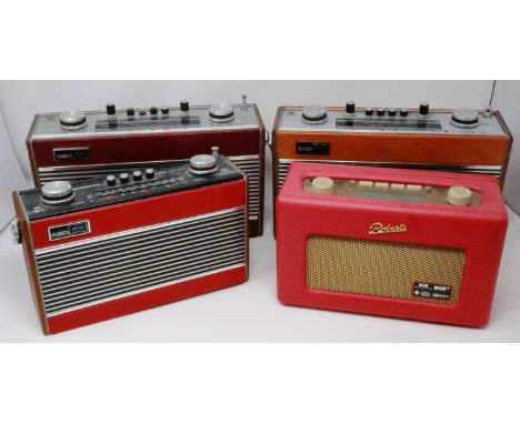 Four Roberts radios. P&amp;P Group 3 (£25+VAT for the first lot and £5+VAT for subsequent lots) 