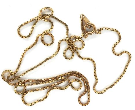 9ct gold fine link neck chain, L: 46 cm, 2.3g. P&amp;P Group 1 (£14+VAT for the first lot and £1+VAT for subsequent lots) 