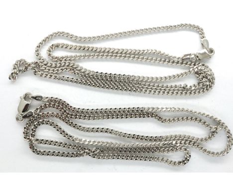 Two 925 silver neck chains, longest chain L: 50 cm. P&amp;P Group 1 (£14+VAT for the first lot and £1+VAT for subsequent lots