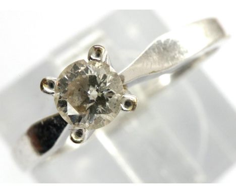 Goldsmiths 9ct white gold solitaire diamond ring, approximately 0.12cts, size K, 1.8g. P&amp;P Group 1 (£14+VAT for the first