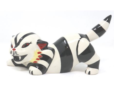 Lorna Bailey cat, Cruella, L: 20 cm, no cracks or chips. P&amp;P Group 1 (£14+VAT for the first lot and £1+VAT for subsequent
