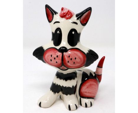Lorna Bailey cat, Katrina, H: 13 cm, no cracks or chips. P&amp;P Group 1 (£14+VAT for the first lot and £1+VAT for subsequent