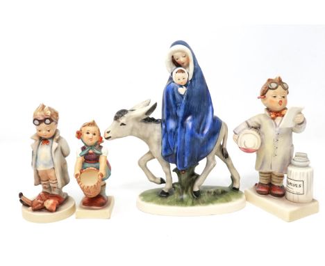 Goebel Madonna and child and three figurines, largest H: 20 cm, no chips or cracks. P&amp;P Group 3 (£25+VAT for the first lo