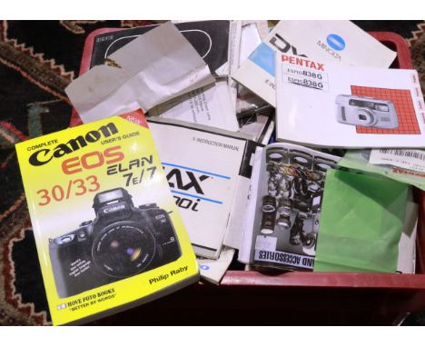 Mixed camera related ephemera including instruction manuals. P&amp;P Group 2 (£18+VAT for the first lot and £3+VAT for subseq