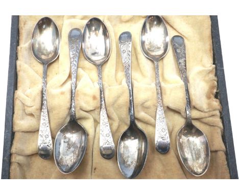 Six hallmarked silver teaspoons, marked JR, combined 62g. P&amp;P Group 1 (£14+VAT for the first lot and £1+VAT for subsequen