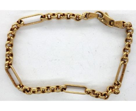 9ct gold trombone link wrist chain, L: 16 cm, 3.4g. P&amp;P Group 1 (£14+VAT for the first lot and £1+VAT for subsequent lots