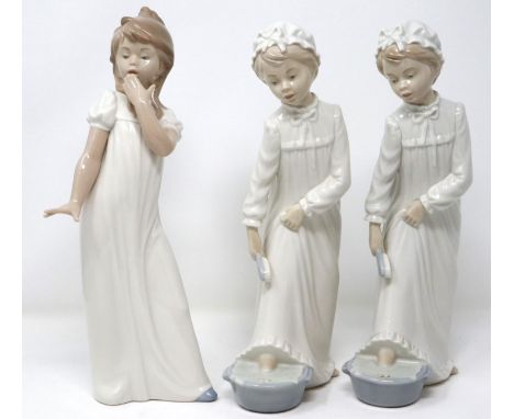 Three Nao figurines, largest H: 27 cm, no cracks or chips. P&amp;P Group 3 (£25+VAT for the first lot and £5+VAT for subseque