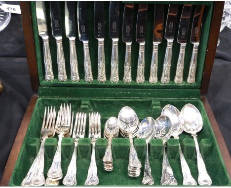 Forty four piece George Butler canteen of silver plated cutlery. P&amp;P Group 3 (£25+VAT for the first lot and £5+VAT for su