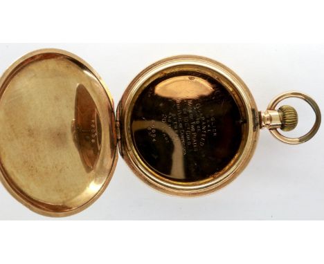 Gold plated full hunter pocket watch case, dial D: 55 mm. P&amp;P Group 1 (£14+VAT for the first lot and £1+VAT for subsequen