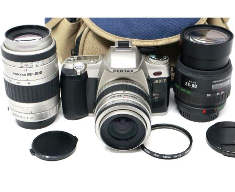 Pentax M270 camera with two lenses and canvas carry case. P&amp;P Group 2 (£18+VAT for the first lot and £3+VAT for subsequen