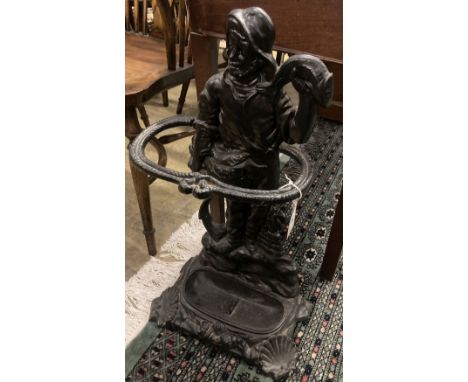 A Victorian style painted cast iron stick stand, height 67cm