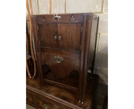 A George III mahogany tray top commode, width 50cm depth 44cm height 76cm
