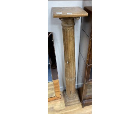 A 19th century fluted pine pillar, height 123cm