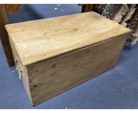 A 19th century pine trunk, 78 x 42cm height 38cm