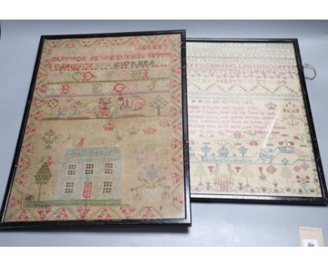 An 18th century sampler together with another
