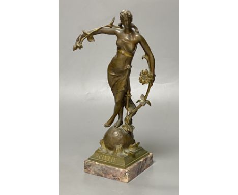After Eugene Marioton. A bronze of a lady 'Clytie', height 24cm