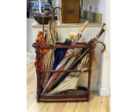 A bentwood stick stand and sticks