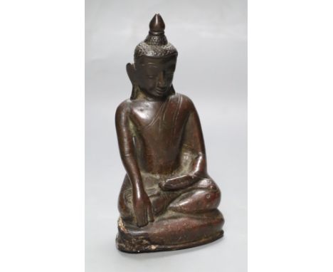 An 18th/19th century Burmese bronze figure of Buddha Shakyamuni, height 16cmCONDITION: Provenance - Alfred Theodore Arber-Coo