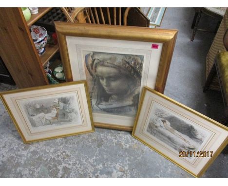 Antoine Calbet 1860-1944 - Sleeping Nude in the Boudoir, signed artist proof, lithograph, signed to margin in pencil, 11 x 13