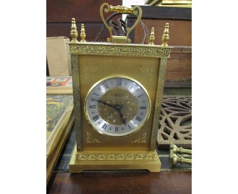 A Pilot brass cased quartz bracket clock, 10 high
