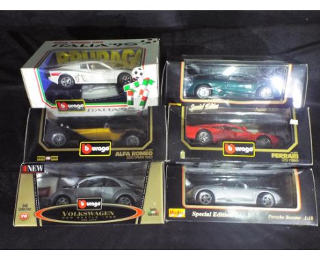 Bburago / Burago, Maisto - Six boxed diecast model cars in 1:18 scale.Lot includes Bburago Ferrari Testarossa 1984 - Italia 9