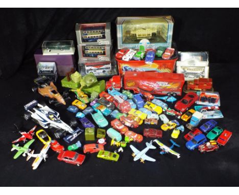 Hot Wheels, Corgi, Matchbox and others - In excess of 50 diecast, plastic model vehicles in various scales, predominately unb