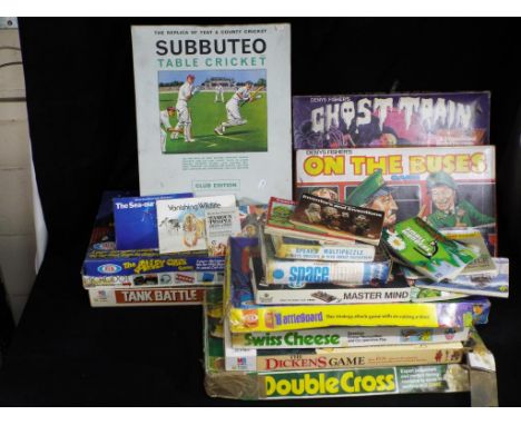 Subbuteo and other football games, including Peter Pan Play Things Test  Match, Parker Pro Action Football, and QS A Question Of Sport Premier and  Soccer, all boxed. (7)