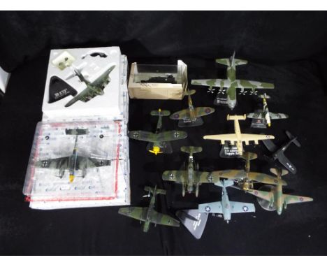 Atlas Editions - Approximately 14 predominately unboxed diecast model military aircraft and vehicles in various scales. Lot i