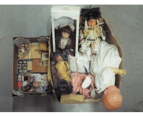 Approximately 12 predominately unboxed dolls in various scales and from various eras , together with a collection of dolls ho