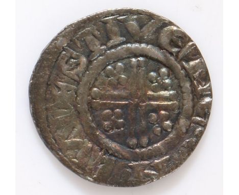 Richard I silver short cross Penny  of London Class 4bSpink 1348CObv:- hElNRICVSR ELxRev:- +STIVEINEI. ON. LVNmoneyer Stivene