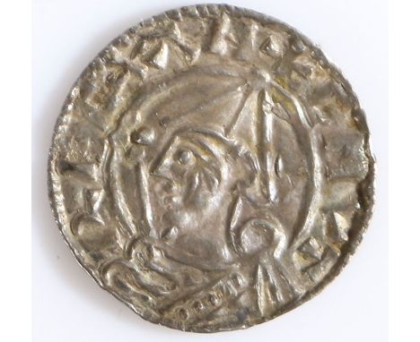 Canute Penny Cnut silver pointed helmet penny London Mint Spink 1158Obv:- +CNVTRECXANRev:- +PYNSIGEONLVNDE moneyer WynsigeFul