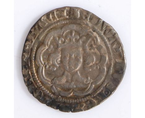 Edward III silver halfgroat of London, Series D 1352 - 1353 Spink 1575With French title, unbarred Roman 'N's amulet stops 'R'
