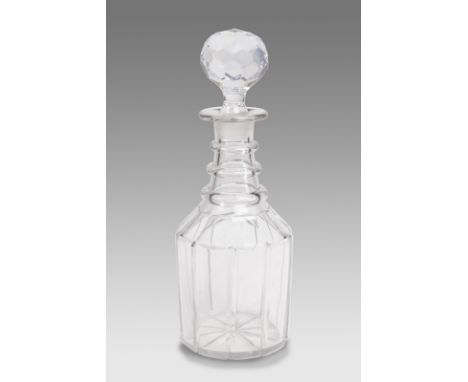 A cut glass decanter