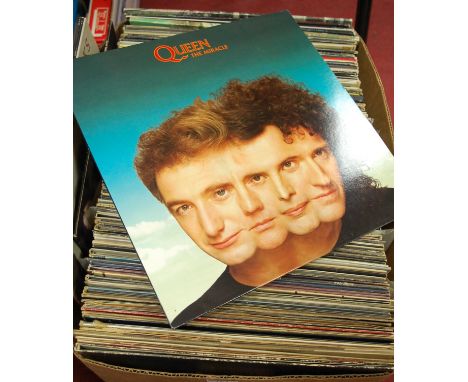 A box of assorted long playing records to include Band on the Run by Paul McCartney & Wings