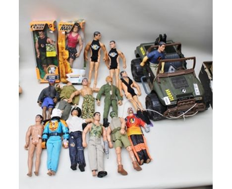ACTION MAN ATV JEEP together with TWO BOXED ACTION MAN FIGURES Cameo Attack and Mountain Mission and 14 other Action Man figu