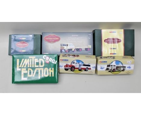 CORGI CLASSICS DIE-CAST VEHICLES including; 98451 Mack pumper, 98486 Mack B series, Vintage Glory of Steam Limited Edition 80
