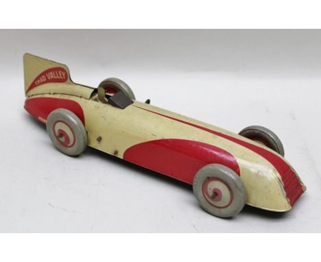 A CHAD VALLEY TIN-PLATE AND CLOCKWORK SINGLE SEATER RACING CAR or landspeed record vehicle no.10003 