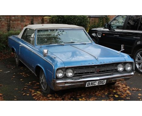 OLDSMOBILE CUTLASS TWO DOOR CONVERTIBLE, first registered 2nd August 1968, registration BXC 8IG, 5408cc petrol V8 engine, col