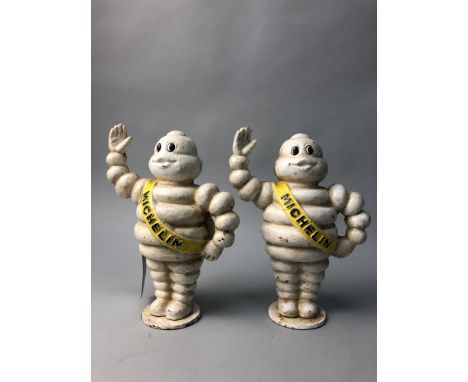 PAIR OF MICHELLIN MAN MONEY BANKS, along with a gramophone