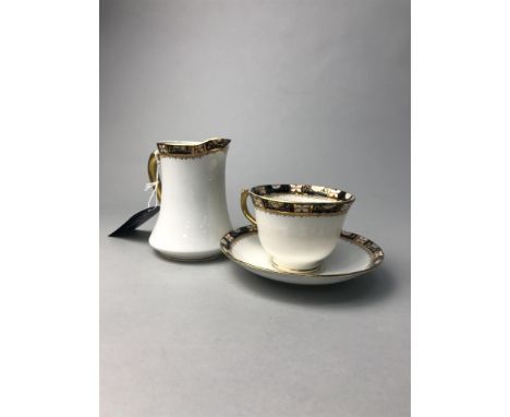 ROYAL ALBERT PART TEA SERVICE, comprising eight cups, twelve saucers, sugar, cream, five side plates and a sandwich plate